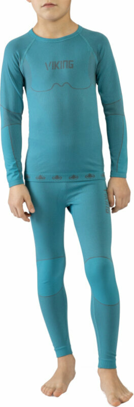 Thermo ondergoed voor heren Viking Riko Kids Set Base Layer Blue 128 Thermo ondergoed voor heren