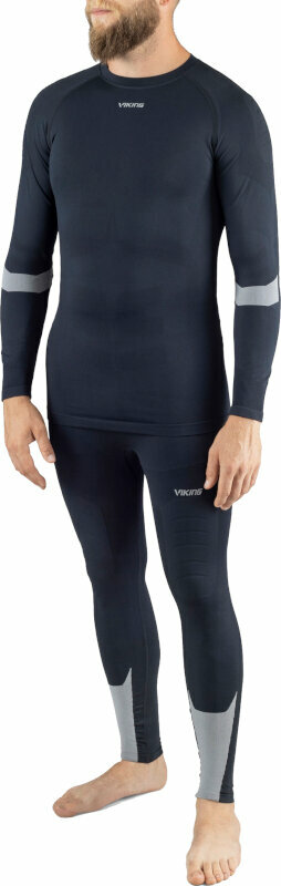 Thermo ondergoed voor heren Viking Volcanic Set Base Layer Black/Dark Grey S Thermo ondergoed voor heren