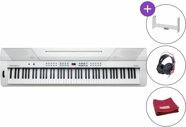 Cyfrowe stage pianino Kurzweil KA90-WH Wooden Stand SET Cyfrowe stage pianino