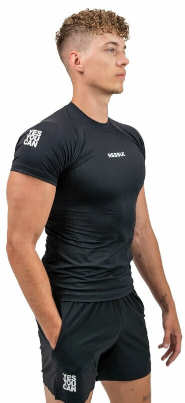 Fitness Μπλουζάκι Nebbia Workout Compression T-Shirt Performance Μαύρο L Fitness Μπλουζάκι