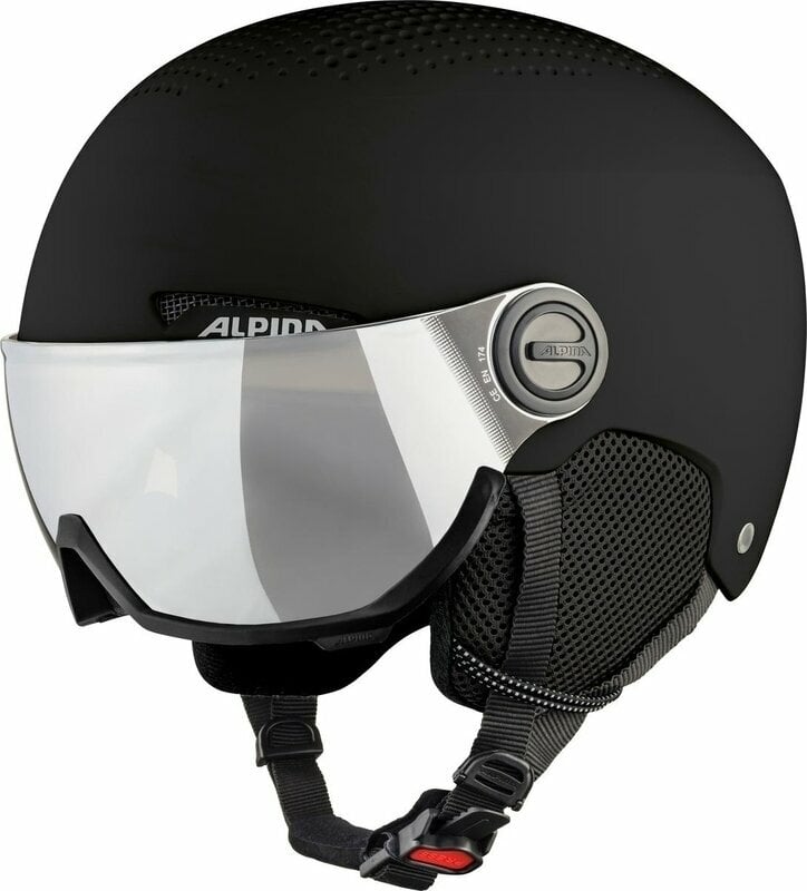 Capacete de esqui Alpina Arber Visor Q-Lite Ski Helmet Black Matt M Capacete de esqui