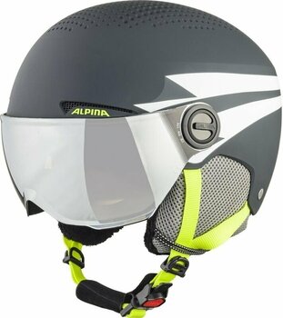 Skidhjälm Alpina Zupo Visor Q-Lite Junior Ski helmet Charcoal/Neon Matt M Skidhjälm - 1