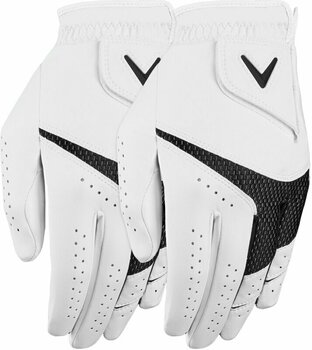 Gloves Callaway Weather Spann 2-Pack 23 Mens Golf Glove White RH XL - 1