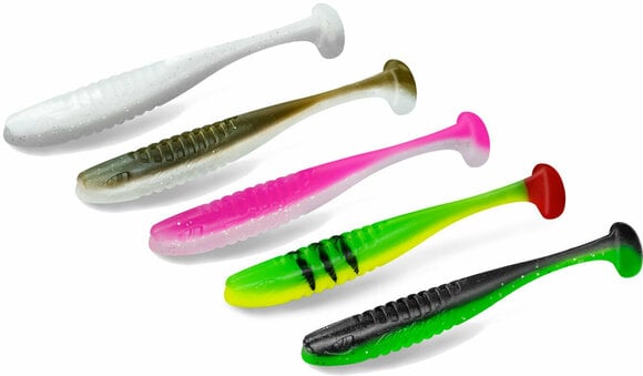 Rubber Lure Delphin ZANDERA FlexiFLOAT UVs 5 pcs Mix-Yeti-Booty-Candy-Perchy-Forester 12 cm - 1