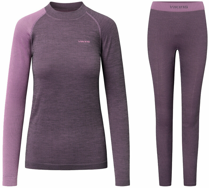 Thermo ondergoed voor dames Viking Mounti Lady Set Base Layer Purple S Thermo ondergoed voor dames