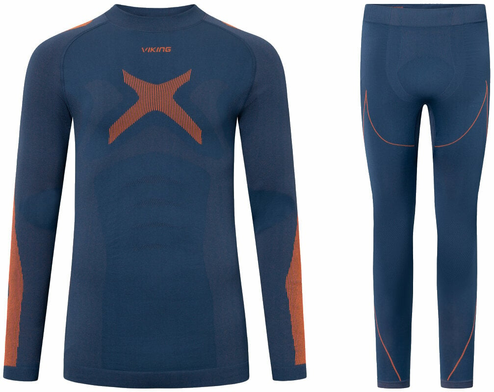 Thermo ondergoed voor heren Viking Primeone Man Set Base Layer Navy/Orange M Thermo ondergoed voor heren