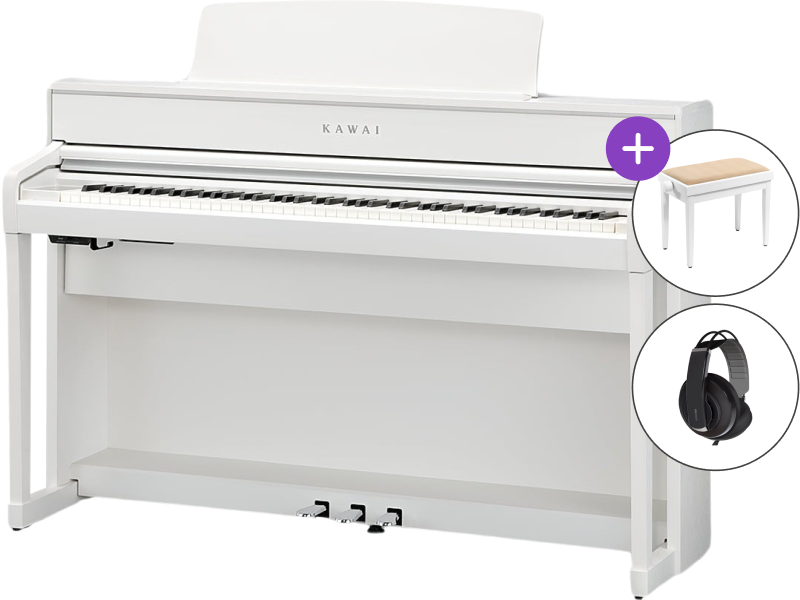 Digital Piano Kawai CA701 W SET Premium Satin White Digital Piano