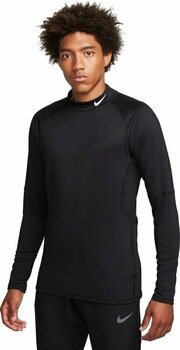 Roupa térmica Nike Dri-Fit Warm Long-Sleeve Mens Mock Black/White L - 1