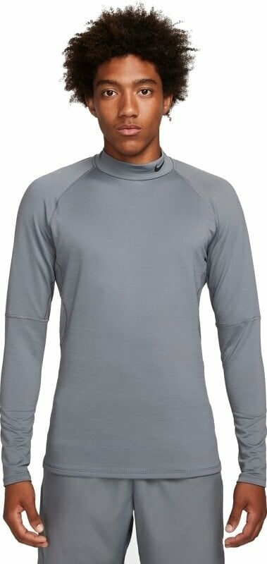 Thermal Clothing Nike Dri-Fit Warm Long-Sleeve Mens Mock Smoke Grey/Black S