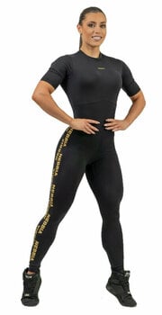 Pantalon de fitness Nebbia Workout Jumpsuit INTENSE Focus Black/Gold XS Pantalon de fitness - 1
