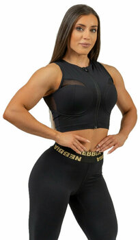 Fitness T-Shirt Nebbia Compression Push-Up Top INTENSE Mesh Black/Gold S Fitness T-Shirt - 1
