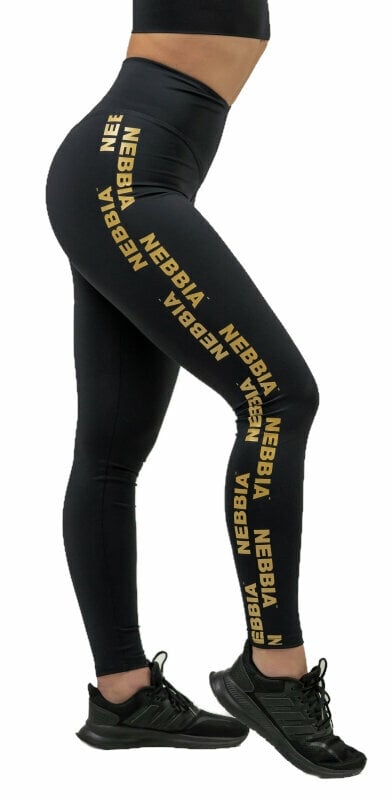 Fitness spodnie Nebbia Classic High Waist Leggings INTENSE Iconic Black/Gold XS Fitness spodnie