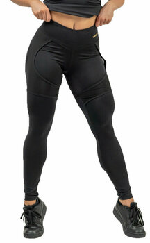 Pantalones deportivos Nebbia High Waist Leggings INTENSE Mesh Black/Gold XS Pantalones deportivos - 1