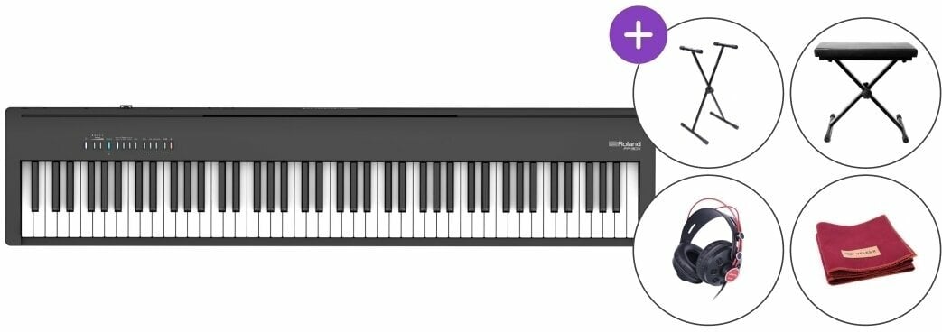 Színpadi zongora Roland FP 30X BK SET Színpadi zongora