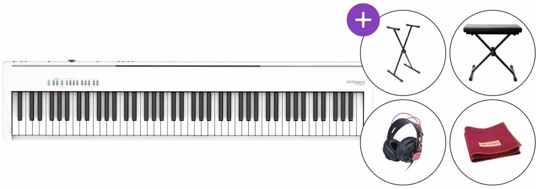 Piano digital de palco Roland FP 30X WH SET Piano digital de palco