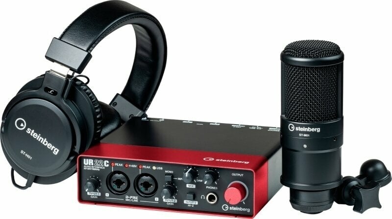 USB-audio-interface - geluidskaart Steinberg UR22C Recording Pack Red
