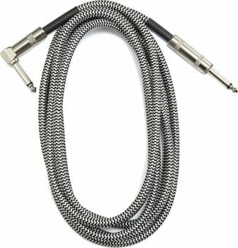 Cable de instrumento Dr.Parts DRCA2BK Blanco-Negro 3 m Recto - Acodado Cable de instrumento - 1