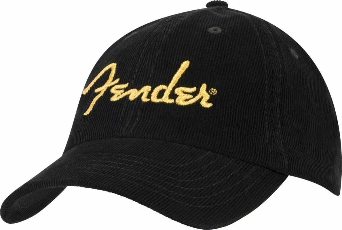 Gorra Fender Gorra Gold Spaghetti Logo Corduroy Baseball Hat Black