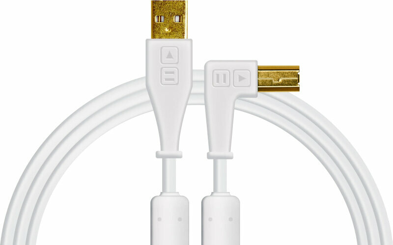 USB Cable DJ Techtools Chroma Cable White 1,5 m USB Cable