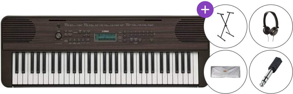 Keyboard met aanslaggevoeligheid Yamaha PSR E360 Dark Walnut SET