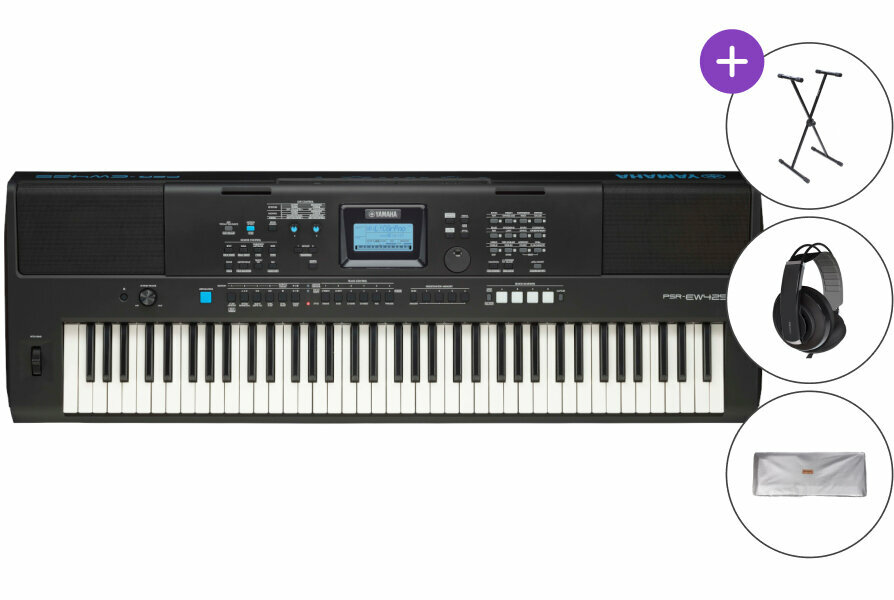 Keyboard met aanslaggevoeligheid Yamaha PSR-EW425 SET