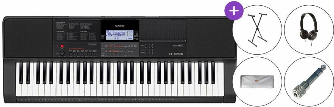 Keyboard med berøringsrespons Casio CT-X700 SET