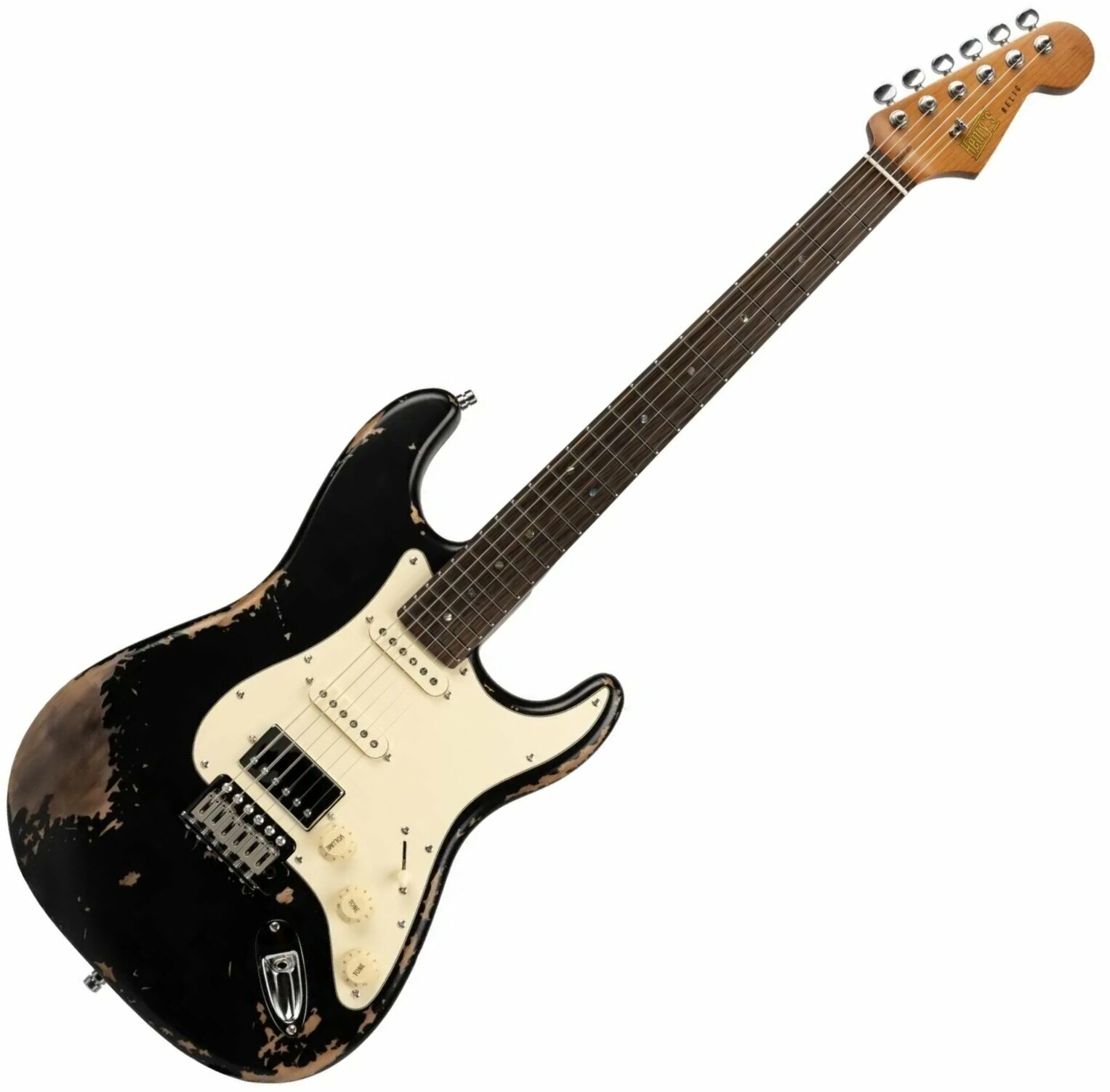 Elektrische gitaar Henry's ST-1 Mamba Black Relic Elektrische gitaar