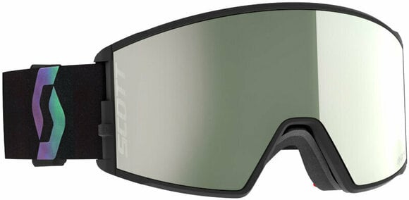 Ski Goggles Scott React AMP Pro Goggle Black/Aurora Green/AMP Pro White Chrome Ski Goggles - 1