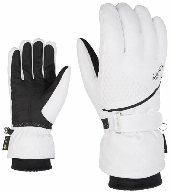 Lyžiarske rukavice Ziener Kiana GTX + Gore Plus Warm Lady White 6,5 Lyžiarske rukavice