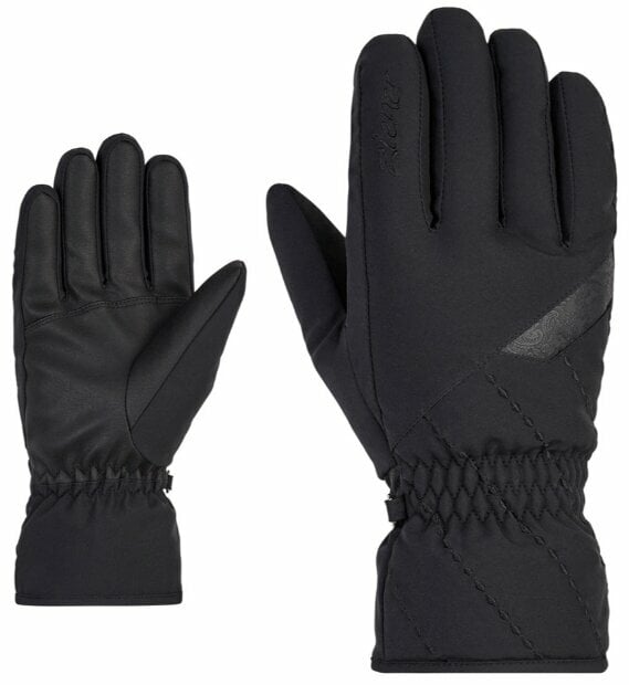Photos - Winter Gloves & Mittens Ziener Kajana PR Lady Black 7,5 Ski Gloves 801300-12-7,5 