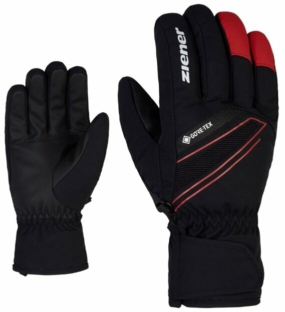 Ski Gloves Ziener Gunar GTX Black/Red 10 Ski Gloves