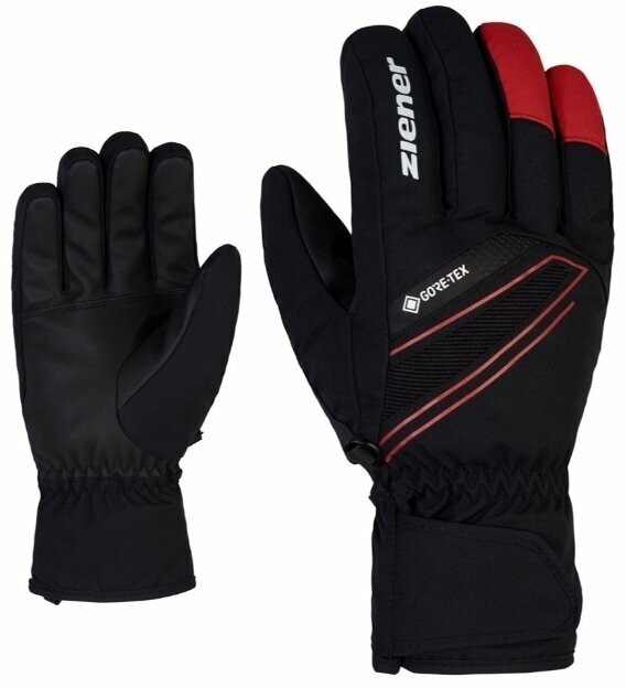 Ski Gloves Ziener Gunar GTX Black/Red 9,5 Ski Gloves