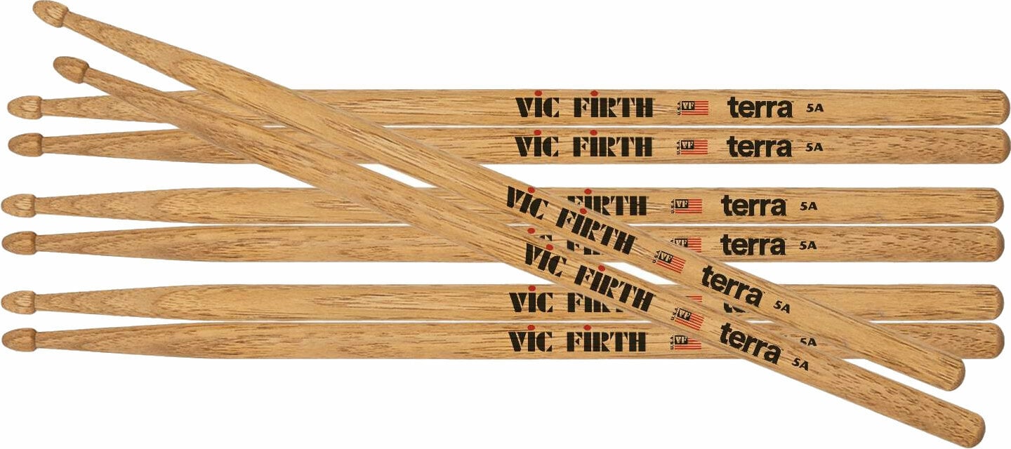Drumsticks Vic Firth P5AT4PK American Classic Terra Series 4pr Value Pack Drumsticks