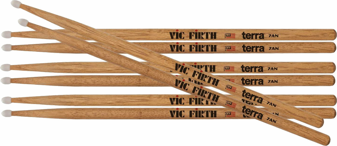 Drumsticks Vic Firth P7ATN4PK American Classic Terra Series 4pr Value Pack Drumsticks