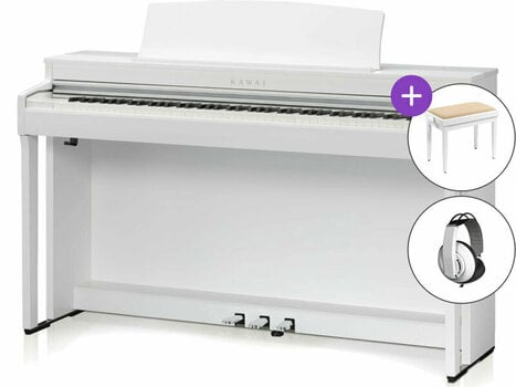 Digital Piano Kawai CN301 SET Premium Satin White Digital Piano - 1