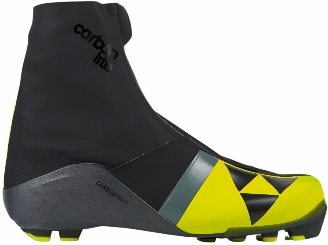 Chaussures de ski fond Fischer Carbonlite Classic Boots Black/Yellow 9,5