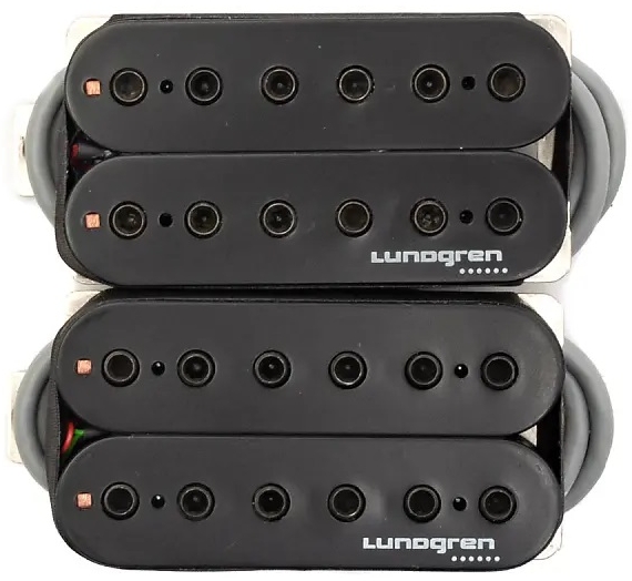 大得価定番Lundgren Black Heaven 7 Set Cover Ceramic ラングレン ブラックヘブン 7弦ギター用ピックアップセット 黒カバー付き アクティブマウント ピックアップ