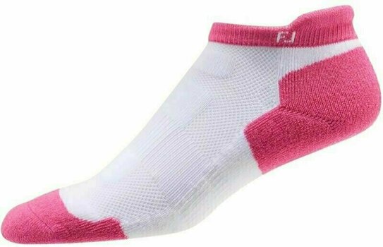 Meias Footjoy Techsof Socks Rolltab Womens Meias White Pink/Blanc Rose S - 1