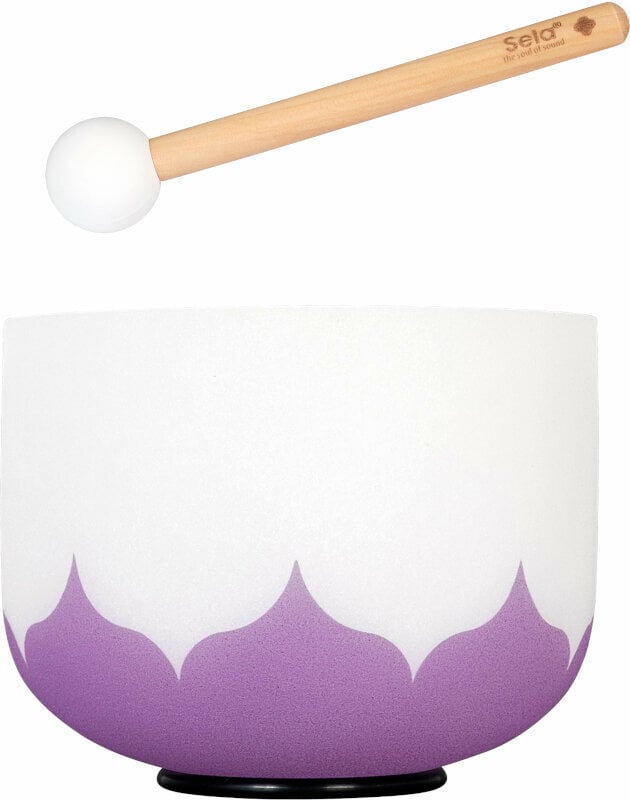 Perkusja dla terapii muzycznej Sela 8“ Crystal Singing Bowl Set Lotus 432Hz B - Violet (Crown Chakra)