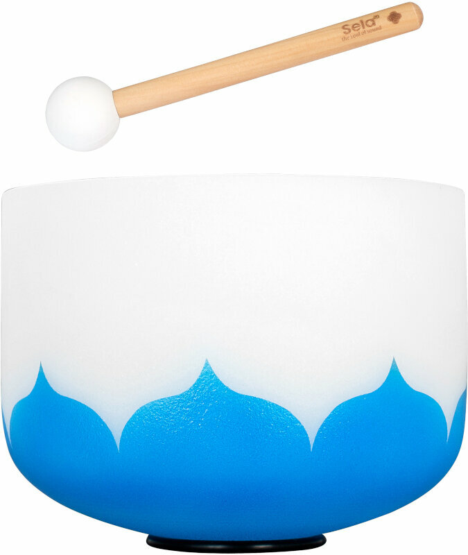 Percussion for music therapy Sela 10“ Crystal Singing Bowl Set Lotus 432Hz G - Blue (Throat Chakra)