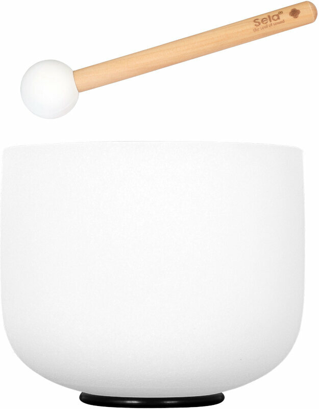 Percussions musicothérapeutiques Sela 8" Crystal Singing Bowl Frosted 440 Hz F incl. 1 Wood Mallet