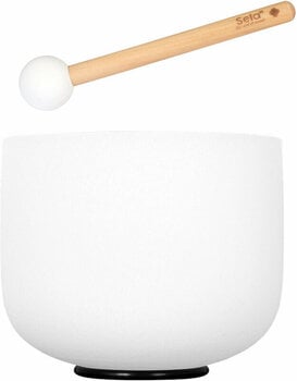 Percussion für Musiktherapie Sela 8" Crystal Singing Bowl Frosted 440 Hz F incl. 1 Wood Mallet - 1