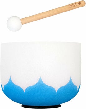 Percussion for music therapy Sela 8" Crystal Singing Bowl Lotus 432 Hz G - Blue (Throat Chakra) incl. 1 Wood Mallet - 1