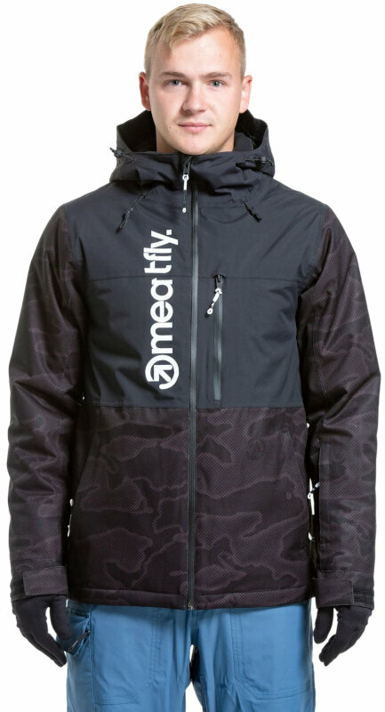 Lyžiarska bunda Meatfly Manifold Mens SNB and Ski Jacket Morph Black XL