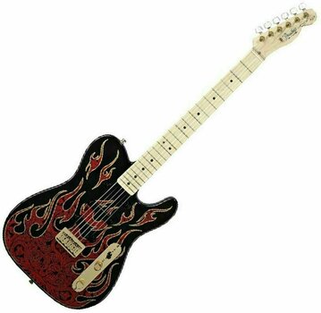 Elektrische gitaar Fender James Burton Telecaster MN Red Paisley Flames - 1