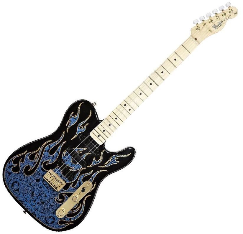 Elektrická kytara Fender James Burton Telecaster MN Blue Paisley Flames