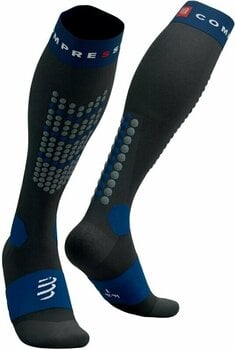 Hardloopsokken Compressport Alpine Ski Full Socks Black/Estate Blue T2 Hardloopsokken - 1