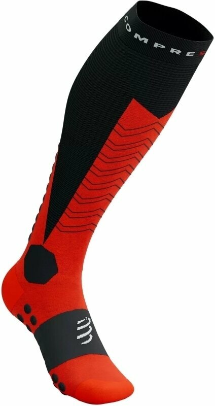 Hardloopsokken Compressport Ski Mountaineering Full Socks Black/Red T4 Hardloopsokken