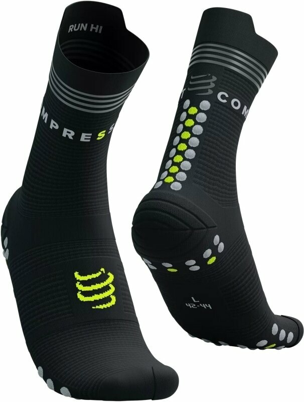 Hardloopsokken Compressport Pro Racing Socks v4.0 Run High Flash Black/Fluo Yellow T2 Hardloopsokken