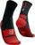 Meias de corrida Compressport Pro Marathon Socks Black/High Risk Red T2 Meias de corrida